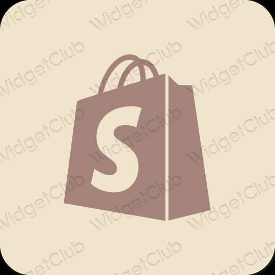 Estetisk beige Shopify app ikoner