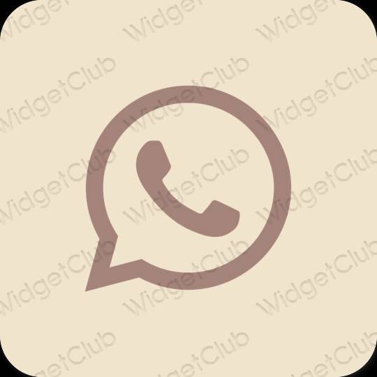 Естетски беж WhatsApp иконе апликација