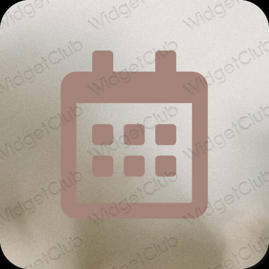 Естетичен кафяво Calendar икони на приложения