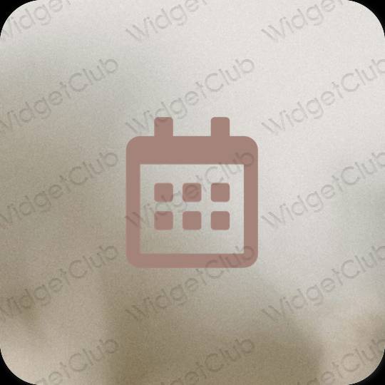 Estetski smeđa Calendar ikone aplikacija