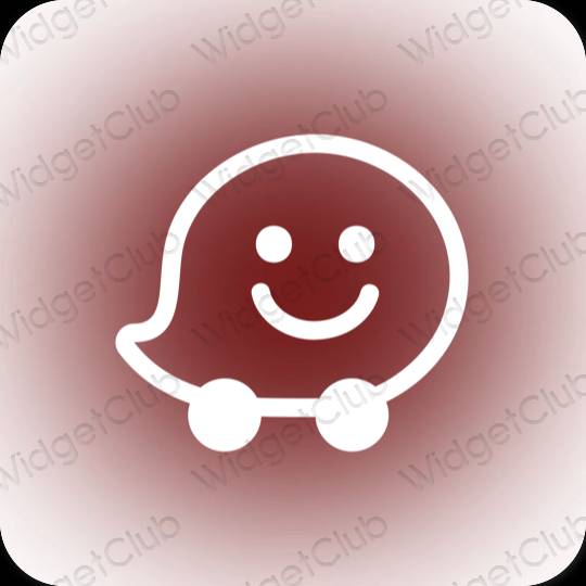 Esthetische Waze app-pictogrammen