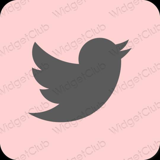 Ästhetisch Rosa Twitter App-Symbole