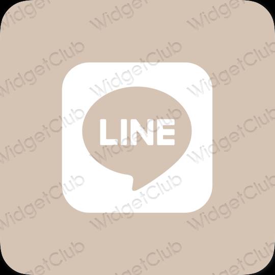 Aesthetic beige LINE app icons