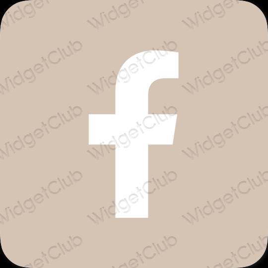 Aesthetic beige Facebook app icons