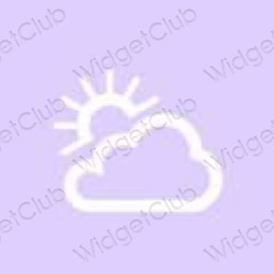 Estetis biru pastel Weather ikon aplikasi