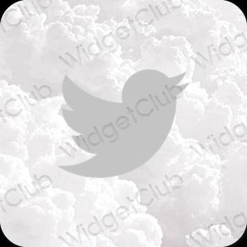 Estético gris Twitter iconos de aplicaciones