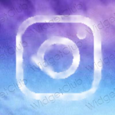 เกี่ยวกับความงาม สีฟ้าพาสเทล Instagram ไอคอนแอพ