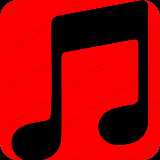 Esthétique rouge Apple Music icônes d'application