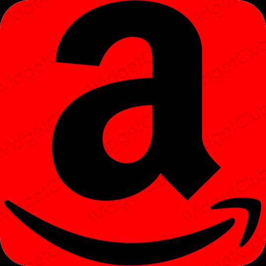 Esztétika piros Amazon alkalmazás ikonok