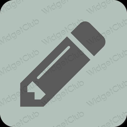 Estetsko zelena Notes ikone aplikacij