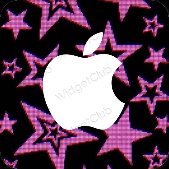 Aesthetic black Apple Store app icons