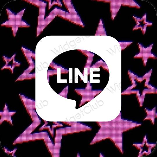 Aesthetic black LINE app icons