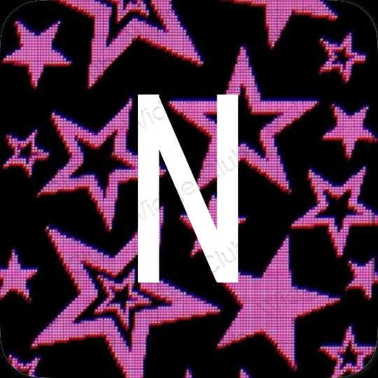 Aesthetic black Netflix app icons