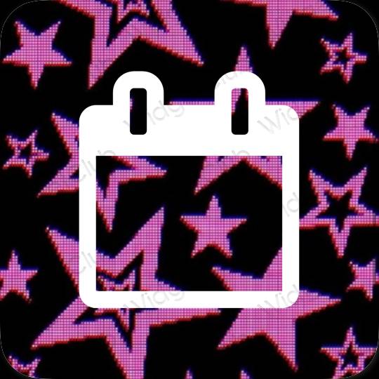 Aesthetic black Calendar app icons