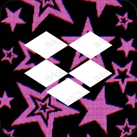Ესთეტიური შავი Dropbox აპლიკაციის ხატები