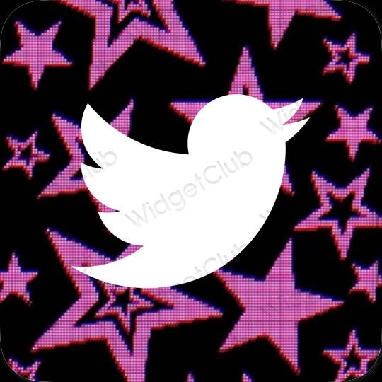 Aesthetic black Twitter app icons