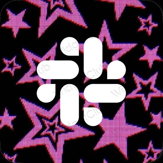 Aesthetic black Slack app icons