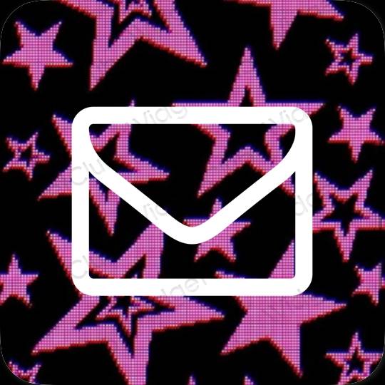Ესთეტიური შავი Mail აპლიკაციის ხატები