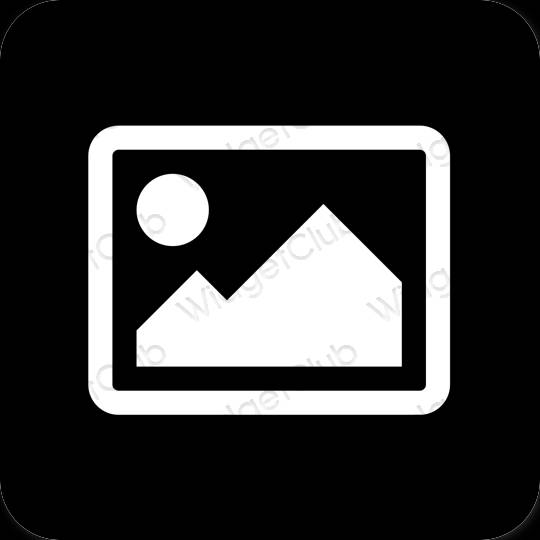 Estetski crno Photos ikone aplikacija