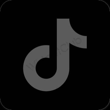 Aesthetic black TikTok app icons