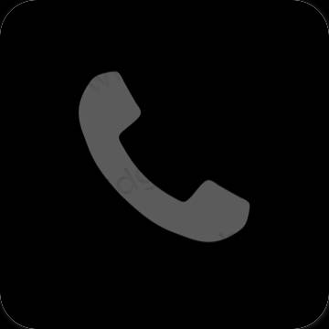 Esthétique noir Phone icônes d'application