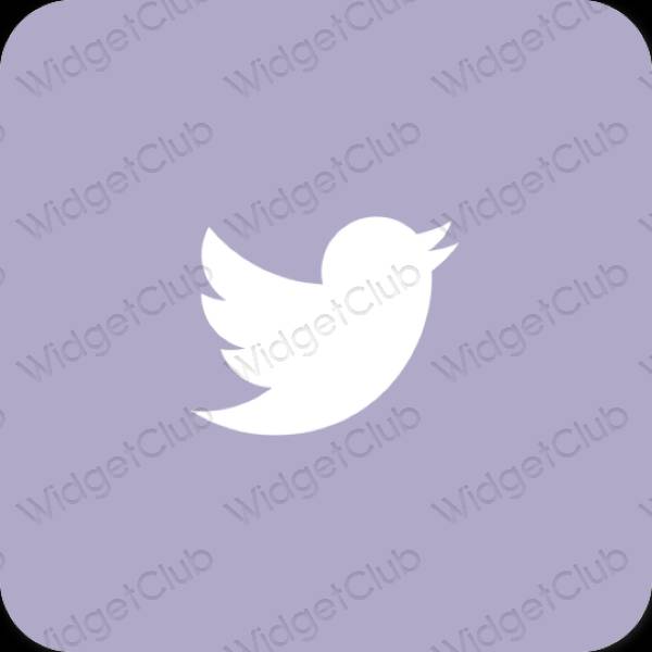 Estetico porpora Twitter icone dell'app