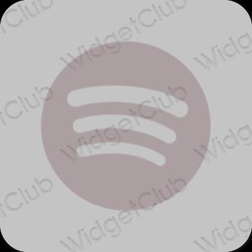 Esthétique grise Spotify icônes d'application