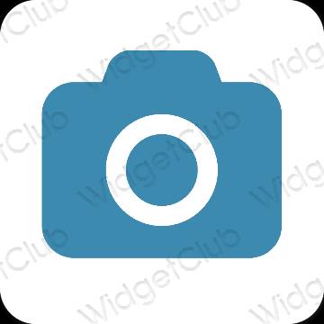 Thẩm mỹ màu xanh da trời Camera biểu tượng ứng dụng