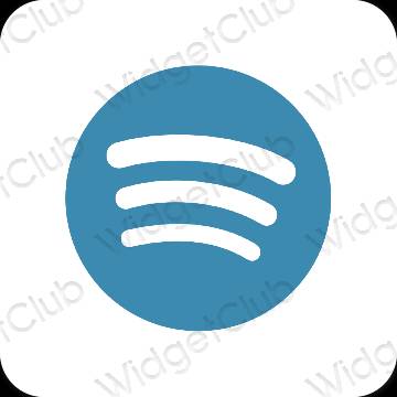 Esteetiline sinine Spotify rakenduste ikoonid