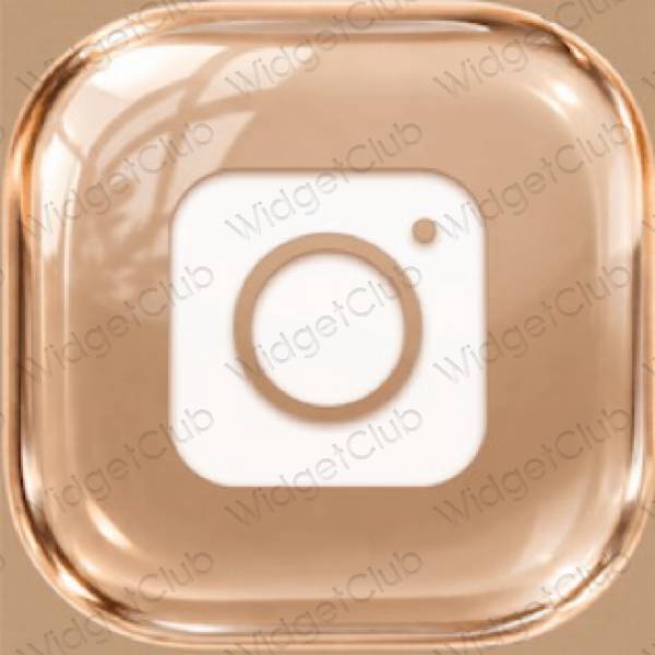 Aesthetic orange Instagram app icons