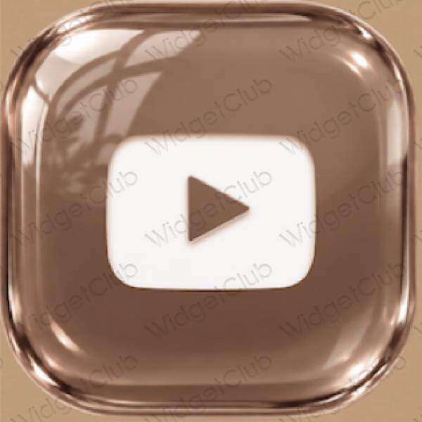 Aesthetic orange Youtube app icons