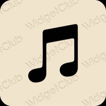 Estetyka beżowy Music ikony aplikacji