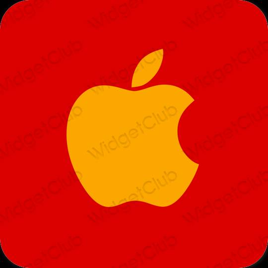Esthétique rouge Apple Store icônes d'application