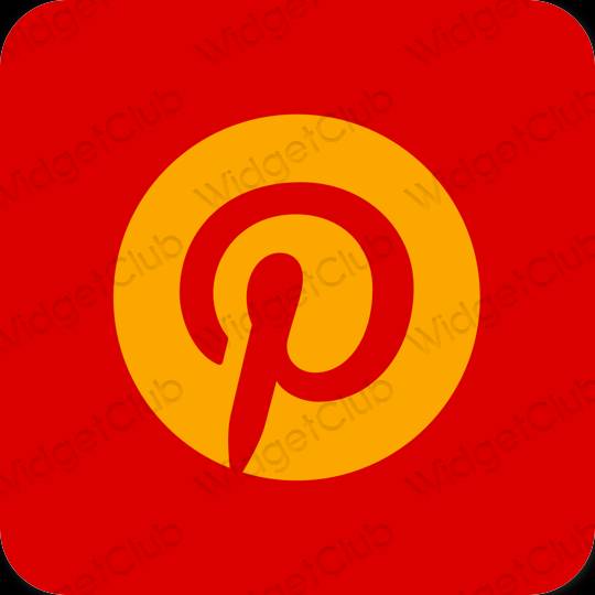 Estetis merah Pinterest ikon aplikasi