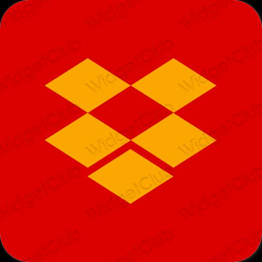 Estetické červená Dropbox ikony aplikácií