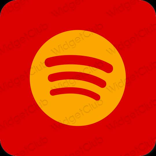 Estetický Červené Spotify ikony aplikací