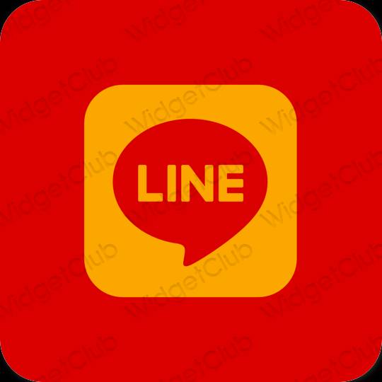 미적인 빨간색 LINE 앱 아이콘