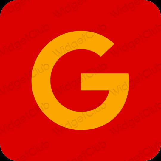 Estético vermelho Google ícones de aplicativos