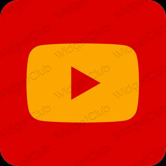 Estético rojo Youtube iconos de aplicaciones