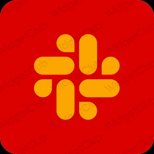 Estético vermelho Slack ícones de aplicativos