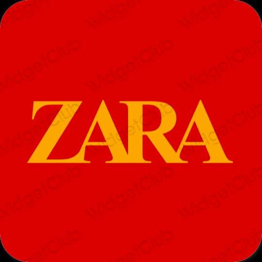 Estetisk röd ZARA app ikoner