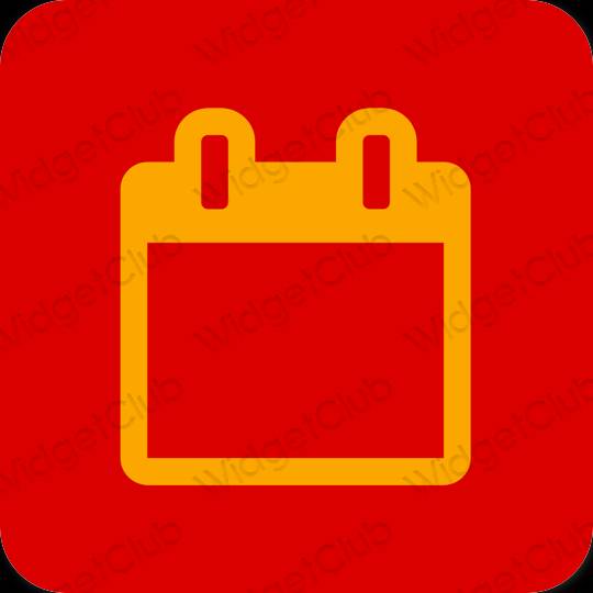 Estetické červená Calendar ikony aplikácií