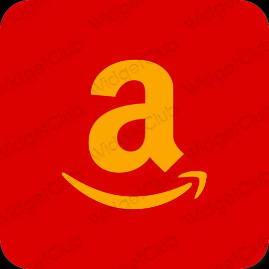 Thẩm mỹ màu đỏ Amazon biểu tượng ứng dụng