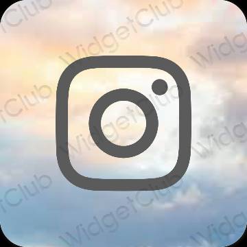 Estetik kelabu Instagram ikon aplikasi
