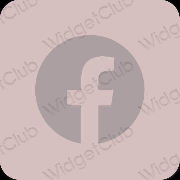 Æstetisk pastel pink Facebook app ikoner