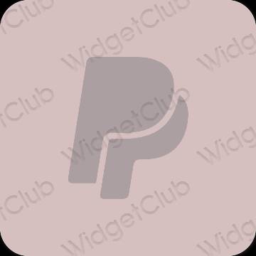 Estetinis pastelinė rožinė Paypal programėlių piktogramos