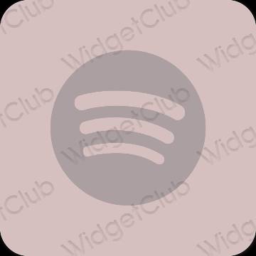 Estetski pastelno ružičasta Spotify ikone aplikacija