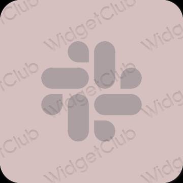 Estetický růžový Slack ikony aplikací