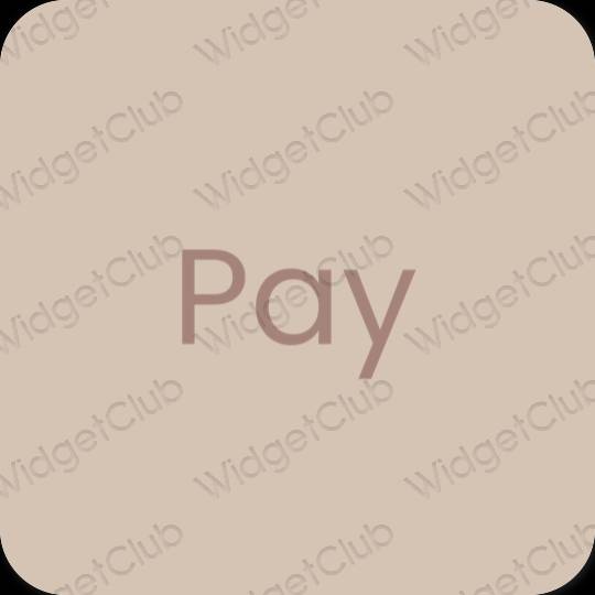 Естетичен бежово PayPay икони на приложения