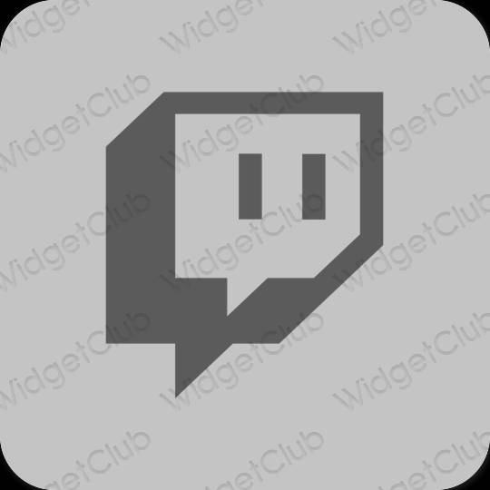 Estético gris Twitch iconos de aplicaciones